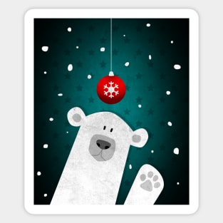 A Polar Bear Christmas Sticker